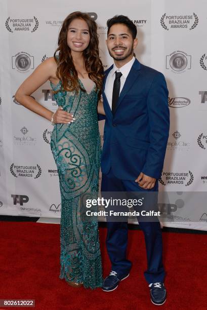 Emilia Pedersen and William Cadete attends at Portuguese Brazilian Awards 2017 at Bruno Walter Auditorium on June 27, 2017 in New York City.