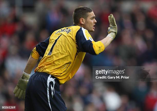 Craig Gordon of Sunderland gestures during the Barclays Premier League match between Sunderland and Chelsea at The Stadium of Light on March 15, 2008...