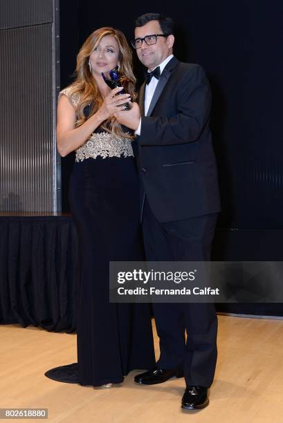 Claudia Cascardo and Ricky Terezi attend at Portuguese Brazilian Awards 2017 at Bruno Walter Auditorium on June 27, 2017 in New York City.