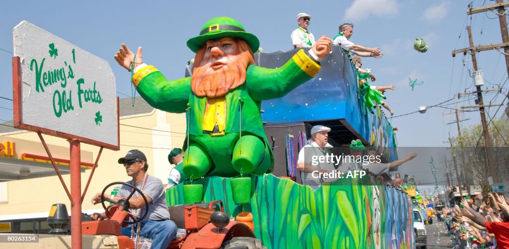 The Kenny's Old Farts float tosses cabba