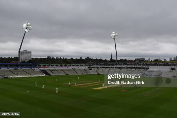 General view of Edgbaston cricket ground during the Specsavers County Championship Division One match between Warwickshire and Lancashire at...