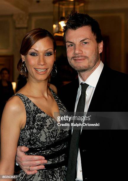 Actress Yasmina Filali and her husband Thomas Helmer arrive at the Gala Spa Awards 2008 on March 15, 2008 in Baden-Baden, Germany.