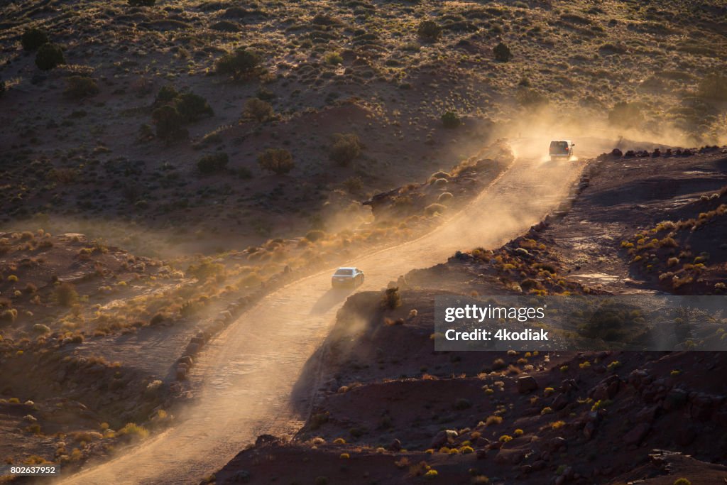 Driving on Dirt Road