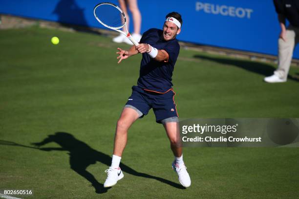 Cameron Norrie of Great Britain in action during his first round match against Horacio Zeballos of Argentina during day two of the Aegon...