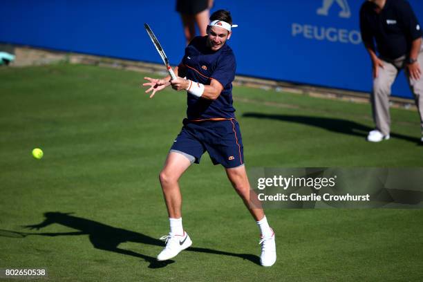 Cameron Norrie of Great Britain in action during his first round match against Horacio Zeballos of Argentina during day two of the Aegon...