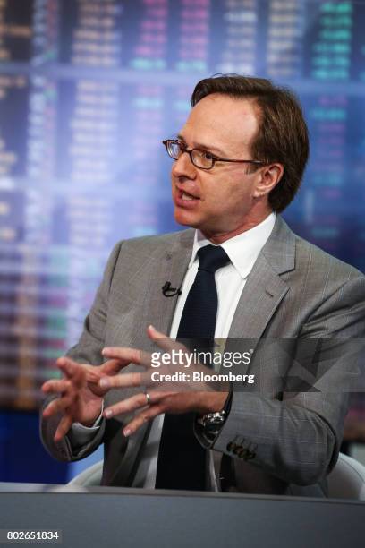 Jeffrey Rosenberg, managing director and chief fixed income strategist at BlackRock Financial Management Inc., speaks during a Bloomberg Television...