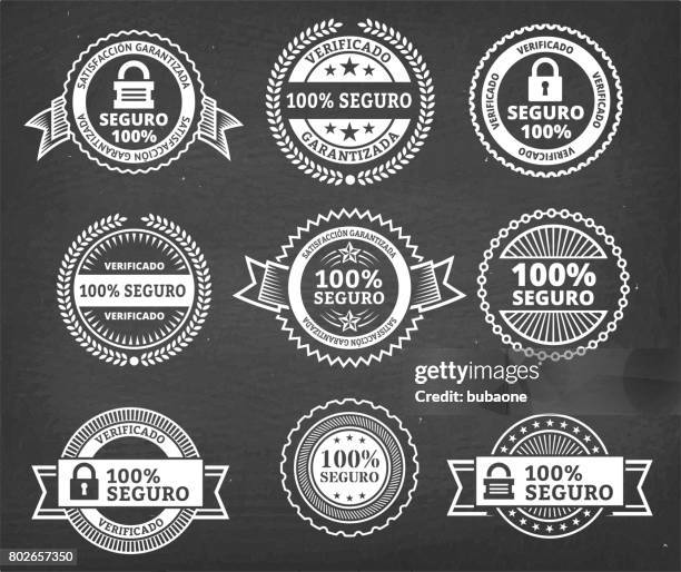 security badge black & white royalty free vector icon set - award security badge stock illustrations