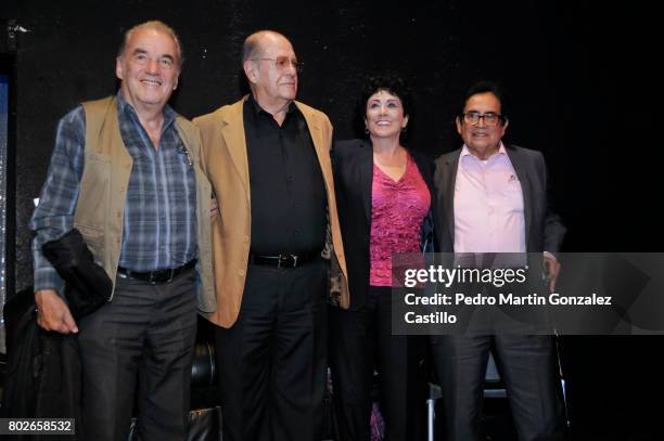 Actor Oscar Chávez, producer Fernando Pérez Gavilán, actress Julia Isabel de Llano Macedo and actor Ernesto Gómez Cruz pose during the 50th...