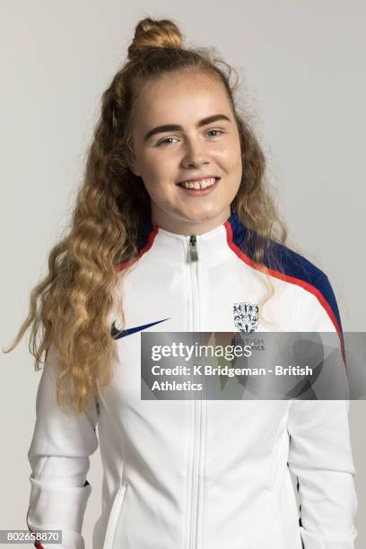 Maria Lyle of Great Britain poses for a portrait during the British Athletics World Para Athletics Championships Squad Photo call on June 25, 2017 in...