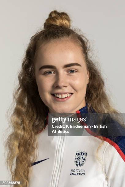 Maria Lyle of Great Britain poses for a portrait during the British Athletics World Para Athletics Championships Squad Photo call on June 25, 2017 in...