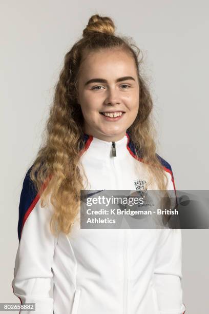 Maria Lyle of Great Britain poses for a portrait during the British Athletics World Para Athletics Championships Squad Photo call on June 25, 2017 in...