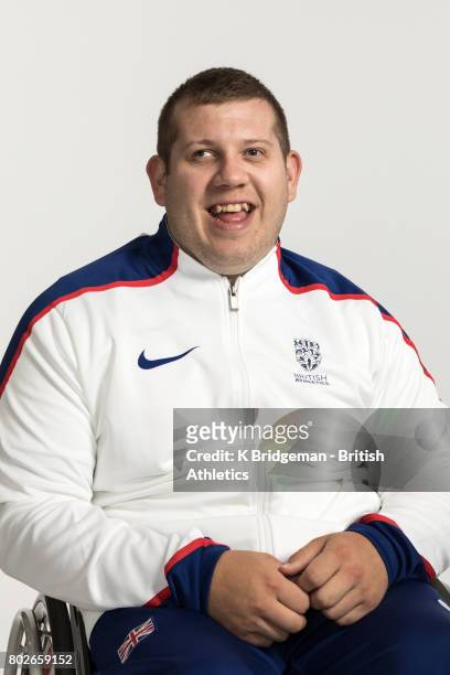 Kieran Tscherniawsky of Great Britain poses for a portrait during the British Athletics World Para Athletics Championships Squad Photo call on June...