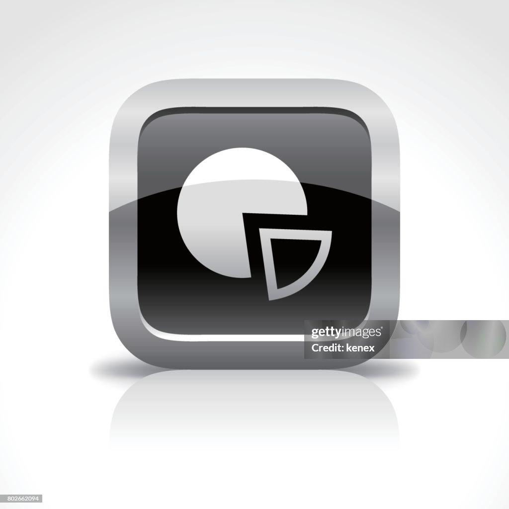Pie Chart Glossy Button Icon