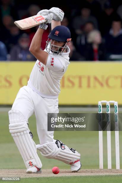Nick Browne of Essex hits out during the Essex v Middlesex - Specsavers County Championship: Division One cricket match at the Cloudfm County Ground...