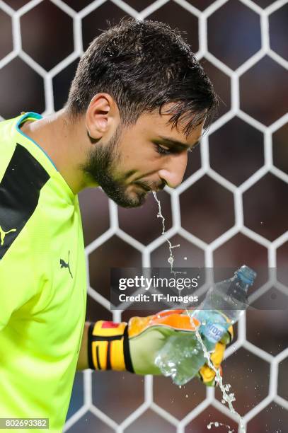 Goalkeeper Gianluigi Donnarumma of Italy during the UEFA U21 championship match between Italy and Germany at Krakow Stadium on June 24, 2017 in...