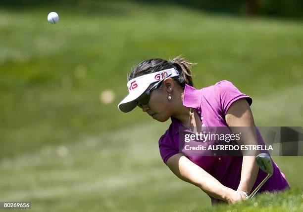 Golfer Jane Park shoots at hole two during the third day of the Mexican Open Golf of LPGA Tour in Bosque Real, Country Club, Huixquiluca, Mexico, on...