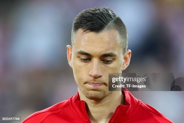 Jaroslaw Jach of Poland looks on during the UEFA European Under-21 Championship Group A match between England and Poland at Kielce Stadium on June...