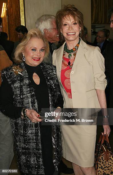 Songwriter Carol Connors and actress Mary Tyler Moore attend the Tribute To Mary Tyler Moore at the Beverly Hilton Hotel on March 16, 2008 in Beverly...