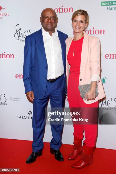 Ian Kiru Karan and Theresa Underberg attend the Emotion Award at Laeiszhalle on June 28, 2017 in Hamburg, Germany.