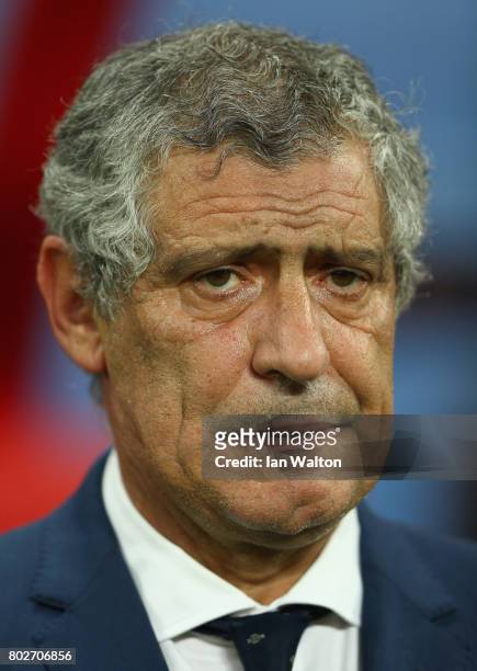 Fernando Santos head coach of Portugal looks on prior to the FIFA Confederations Cup Russia 2017 Semi-Final between Portugal and Chile at Kazan Arena...