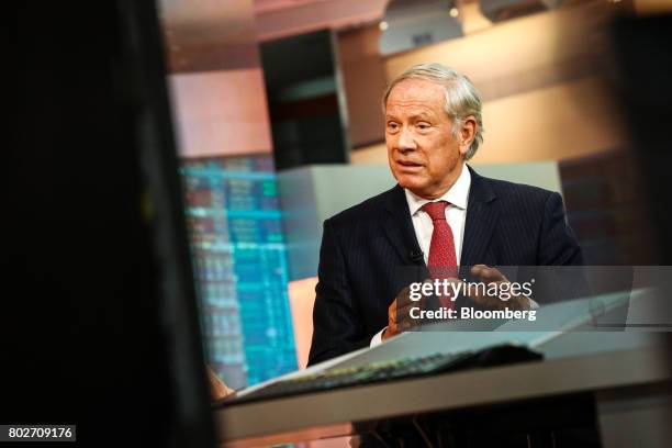 George Pataki, former governor of New York, speaks during a Bloomberg Television interview in New York, U.S., on Wednesday, June 28, 2017. Pataki...