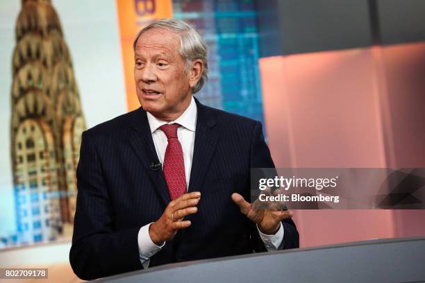 George Pataki, former governor of New York, speaks during a Bloomberg Television interview in New York, U.S., on Wednesday, June 28, 2017. Pataki...