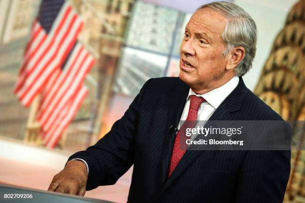 George Pataki, former governor of New York, speaks during a Bloomberg Television interview in New York, U.S., on Wednesday, June 28, 2017. Pataki...