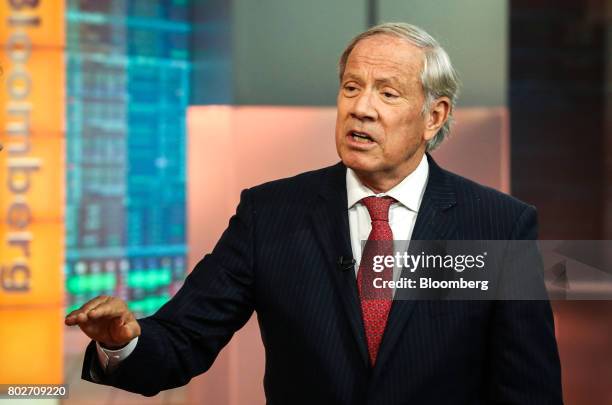 George Pataki, former governor of New York, speaks during a Bloomberg Television interview in New York, U.S., on Wednesday, June 28, 2017. Pataki...