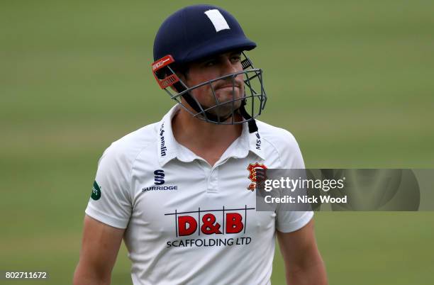 Alistair Cook leaves the field having scored 193 during the Essex v Middlesex - Specsavers County Championship: Division One cricket match at the...