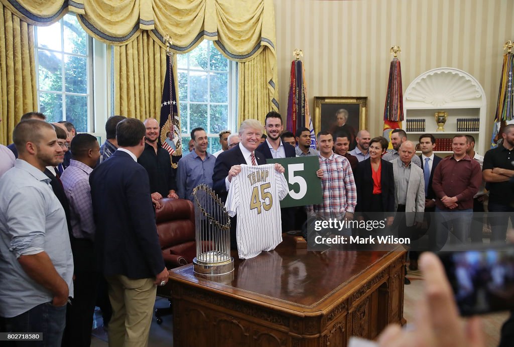 World Series Champions Chicago Cubs Hosted By President Trump At The White House