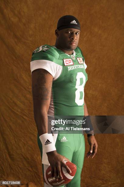 Where Are They Now: Portrait of former NFL QB and current Saskatchewan Roughriders QB Vince Young during photo shoot. Young, who won a BCS National...