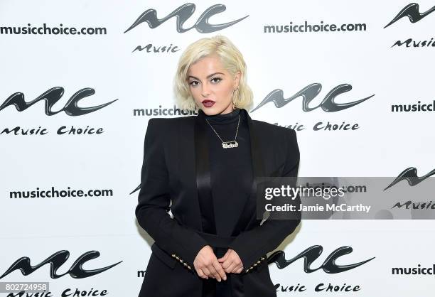 Bebe Rexha visits Music Choice on June 28, 2017 in New York City.