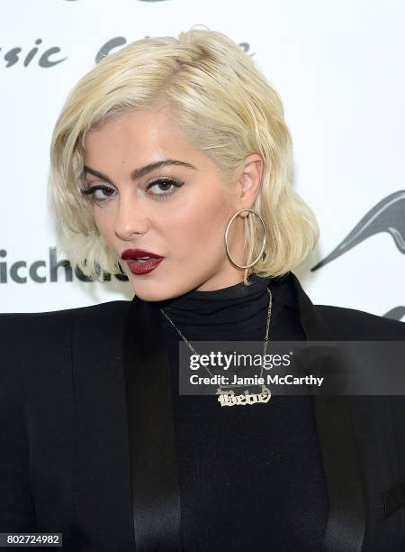 Bebe Rexha visits Music Choice on June 28, 2017 in New York City.