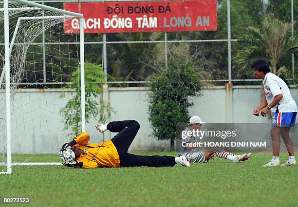 By Aude GENET Fabio Dos Santos is seen during a training session with his Vietnamese soccer club Dong Tam-Long An in Ben Luc, in southern province of...