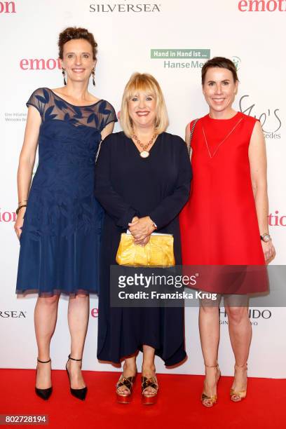 Katarzyna Mol-Wolf, Patricia Riekel and Anke Rippert attend the Emotion Award at Laeiszhalle on June 28, 2017 in Hamburg, Germany.