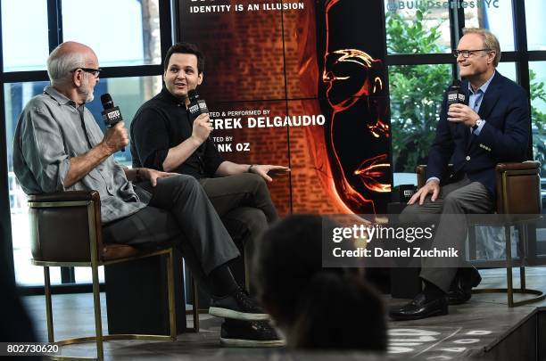 Frank Oz, Derek DelGaudio and Lawrence O'Donnell attend the Build Series to discuss the show 'In & of Itself' at Build Studio on June 28, 2017 in New...