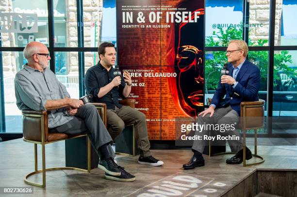 Frank Oz and Derek DelGaudio discuss "In & Of Itself" with moderator Lawrence O'Donnell during the build series at Build Studio on June 28, 2017 in...
