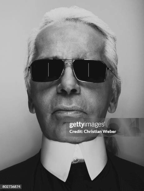 Designer Karl Lagerfeld photographed for Apple on June 27 in New York City.