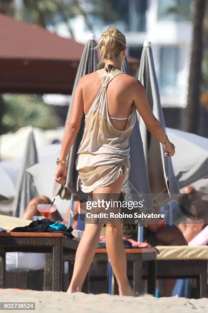 Alex Gerrard wife of Steven Gerrard is sighted on June 28, 2017 in Ibiza, Spain.