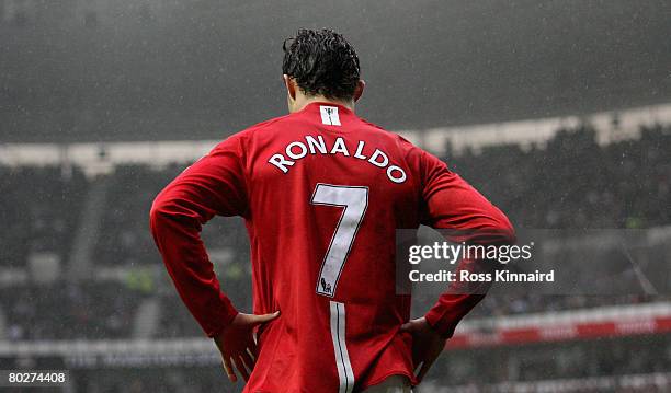 Christano Ronaldo of Manchester during the Barclays Premier League match between Derby County and Manchester United at Pride Park on March 15, 2008...