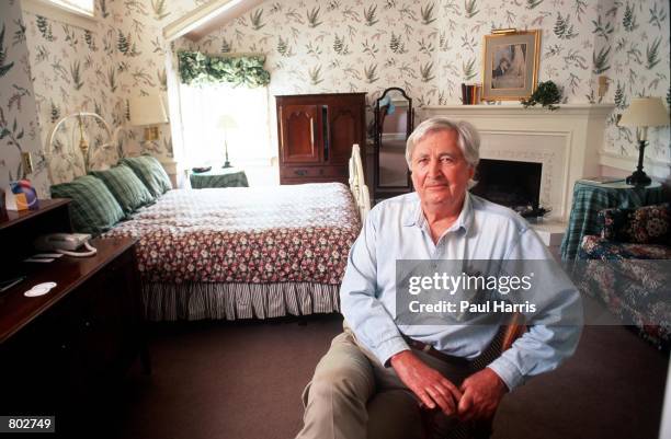 Actor Fess Parker who starred in Disney's "Davy Crockett" series in the 1950's at his Wine Country Inn & Spa May 25, 2000 in Los Olivos, CA.