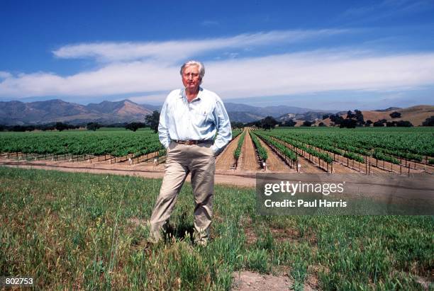 Actor Fess Parker who starred in Disney's "Davy Crockett" series in the 1950's stands outside his winery near his home May 25, 2000 in Los Olivos, CA.