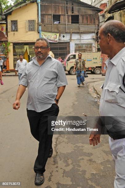 Narada News CEO Mathew Samuel appears at Muchipara Police Station on June 28, 2017 in Kolkata, India. He also appeared at CBI and High Court. Mathew...