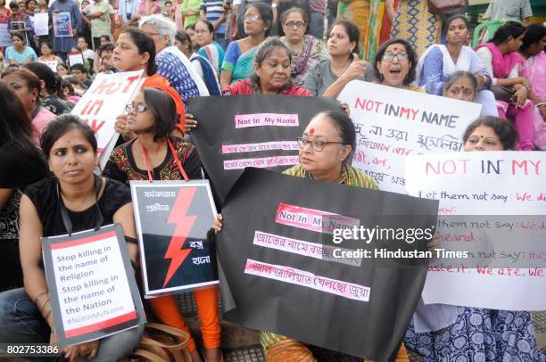 Citizens protest named ‘Not In My Name’ against recent lynching incidents at Madhusudan Mancha on June 28, 2017 in Kolkata, India.