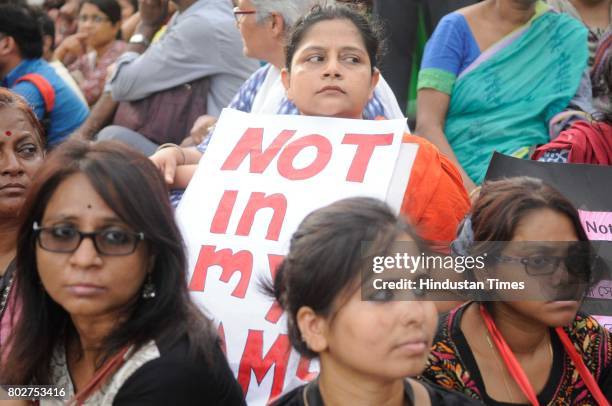 Citizens protest named ‘Not In My Name’ against recent lynching incidents at Madhusudan Mancha on June 28, 2017 in Kolkata, India.