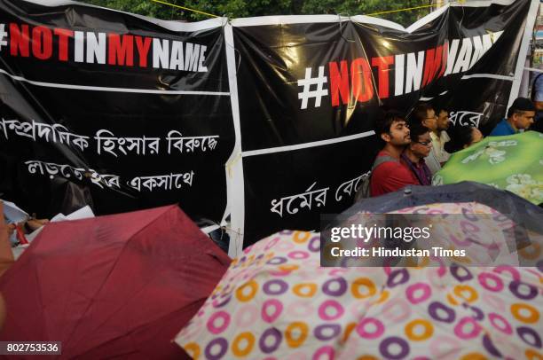 Citizens protest named ‘Not In My Name’ against recent lynching incidents at Madhusudan Mancha on June 28, 2017 in Kolkata, India.