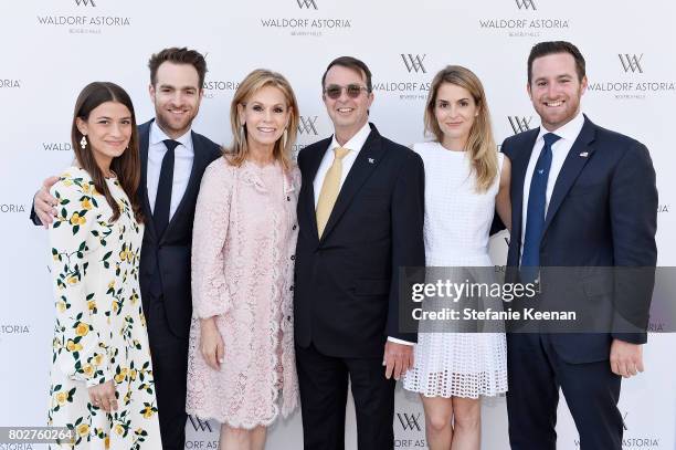 Amanda Alagem, Jonathan Alagem, Adele Alagem, Beny Alagem, Alexis Alagem and David Alagem attend Waldorf Astoria Beverly Hills Grand Opening...