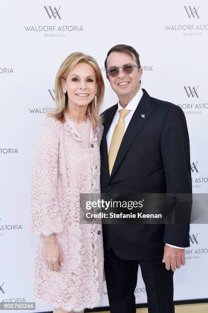 Adele Alagem and Beny Alagem attend Waldorf Astoria Beverly Hills Grand Opening Celebration on June 28, 2017 in Beverly Hills, California.