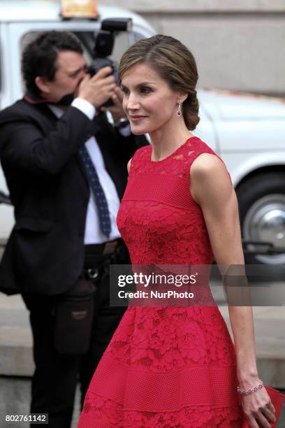 Queen Letizia of Spain attend First Democracy Elections 40th anniversary at the Congress building on June 28, 2017 in Madrid, Spain.