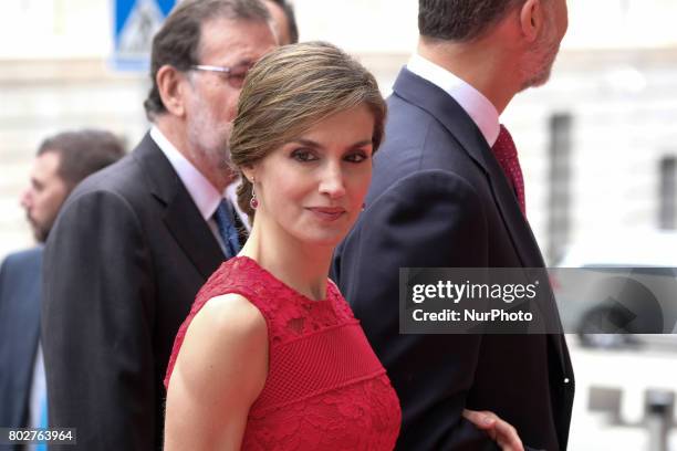 Queen Letizia of Spain attend First Democracy Elections 40th anniversary at the Congress building on June 28, 2017 in Madrid, Spain.